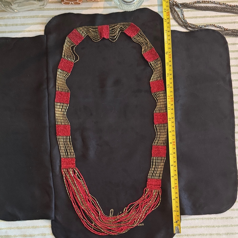 Elegant Red and Gold Beaded Necklace